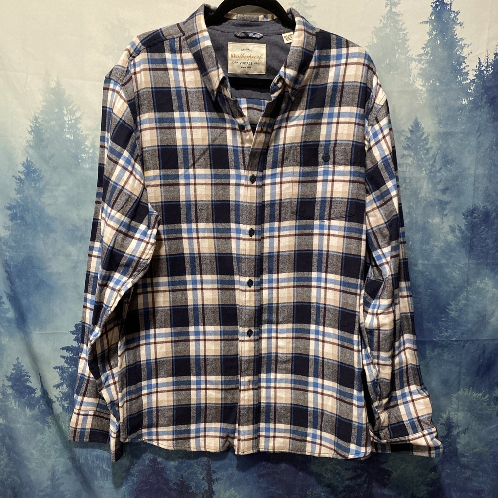 ORIGINAL WEATHERPROF VINTAGE Men's Shirt Long Sleeve Size: XXLMulticolor. Plaid.